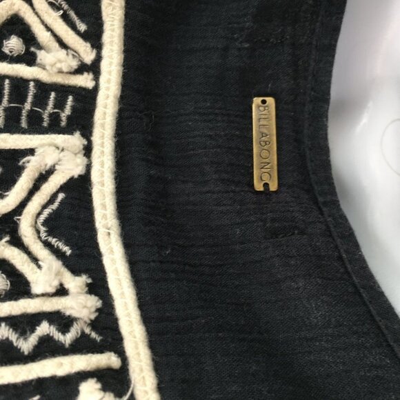 Billabong  see through  black boho long sleeve blouse - Picture 8 of 13